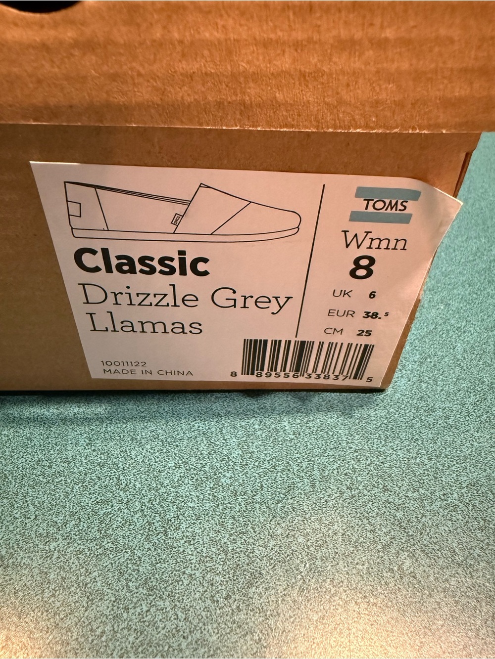 TOMS Grey llamas Canvas Slip-On with Patterned Trim - Picture 4 of 4